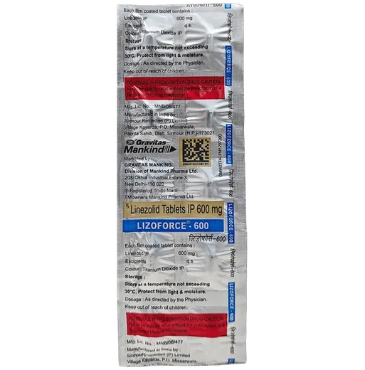 lizoforce 600mg tablet 10's